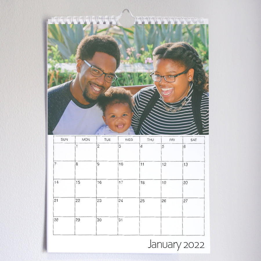Personalised A4 single-page wall photo calendar